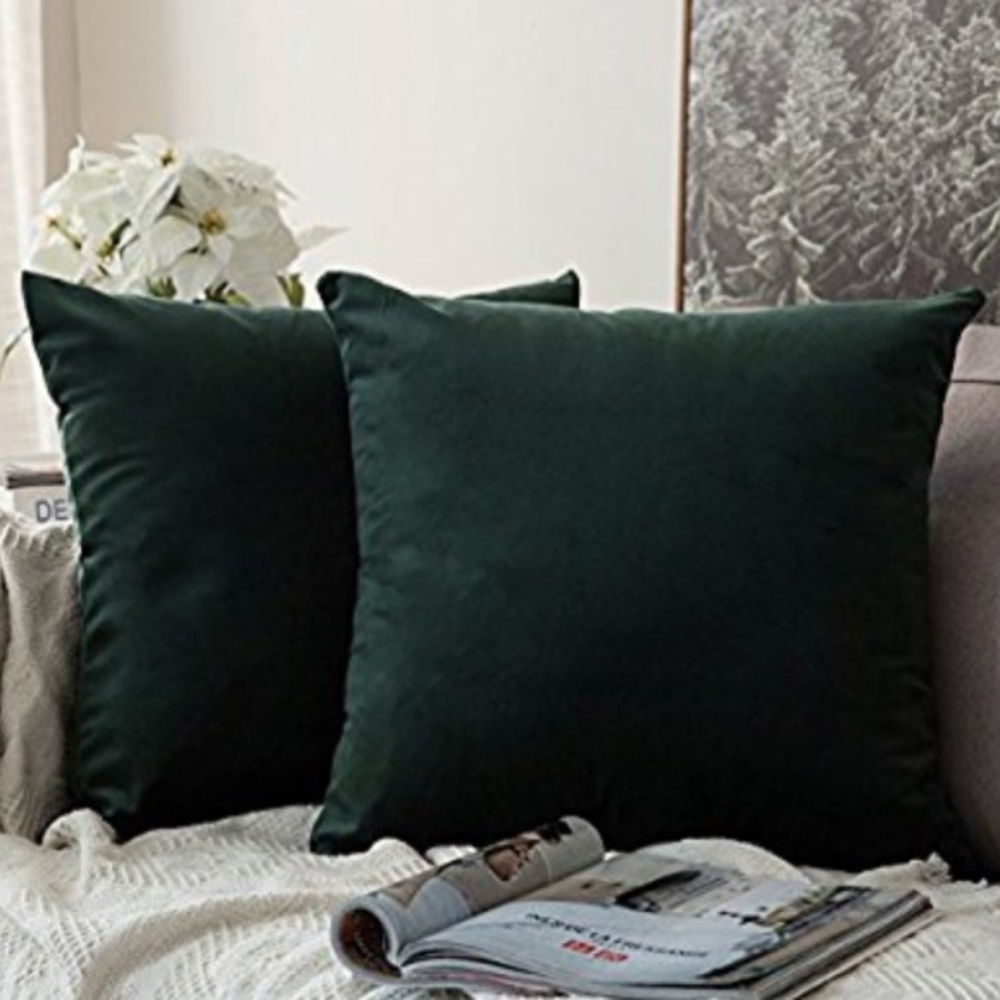 faux velvet H&M pillow covers
